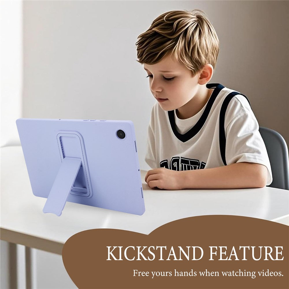 For-Samsung-Galaxy-Tab-A8-10.5-(2022)-/-(2021)-Case-TPU-+-PC-Skin-Friendly-Kickstand-Tablet-Cover-Light-Purple