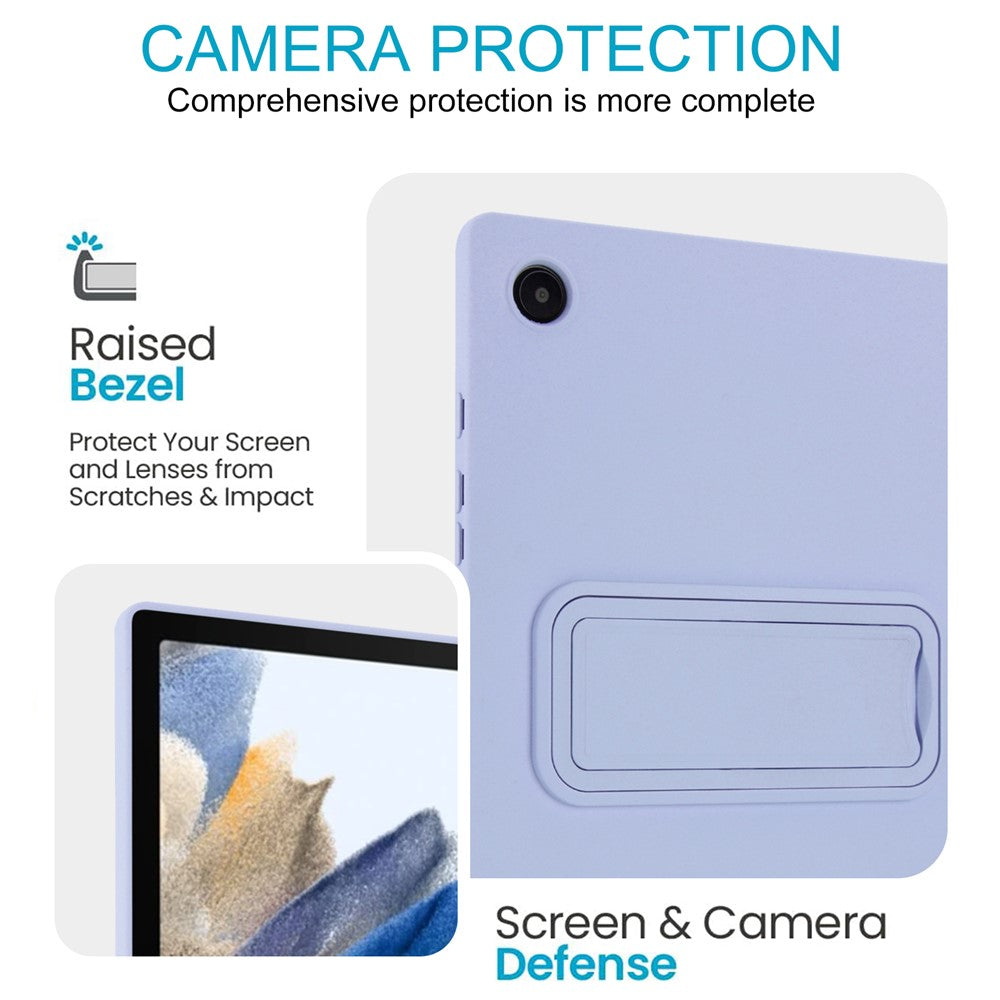 For-Samsung-Galaxy-Tab-A8-10.5-(2022)-/-(2021)-Case-TPU-+-PC-Skin-Friendly-Kickstand-Tablet-Cover-Light-Purple