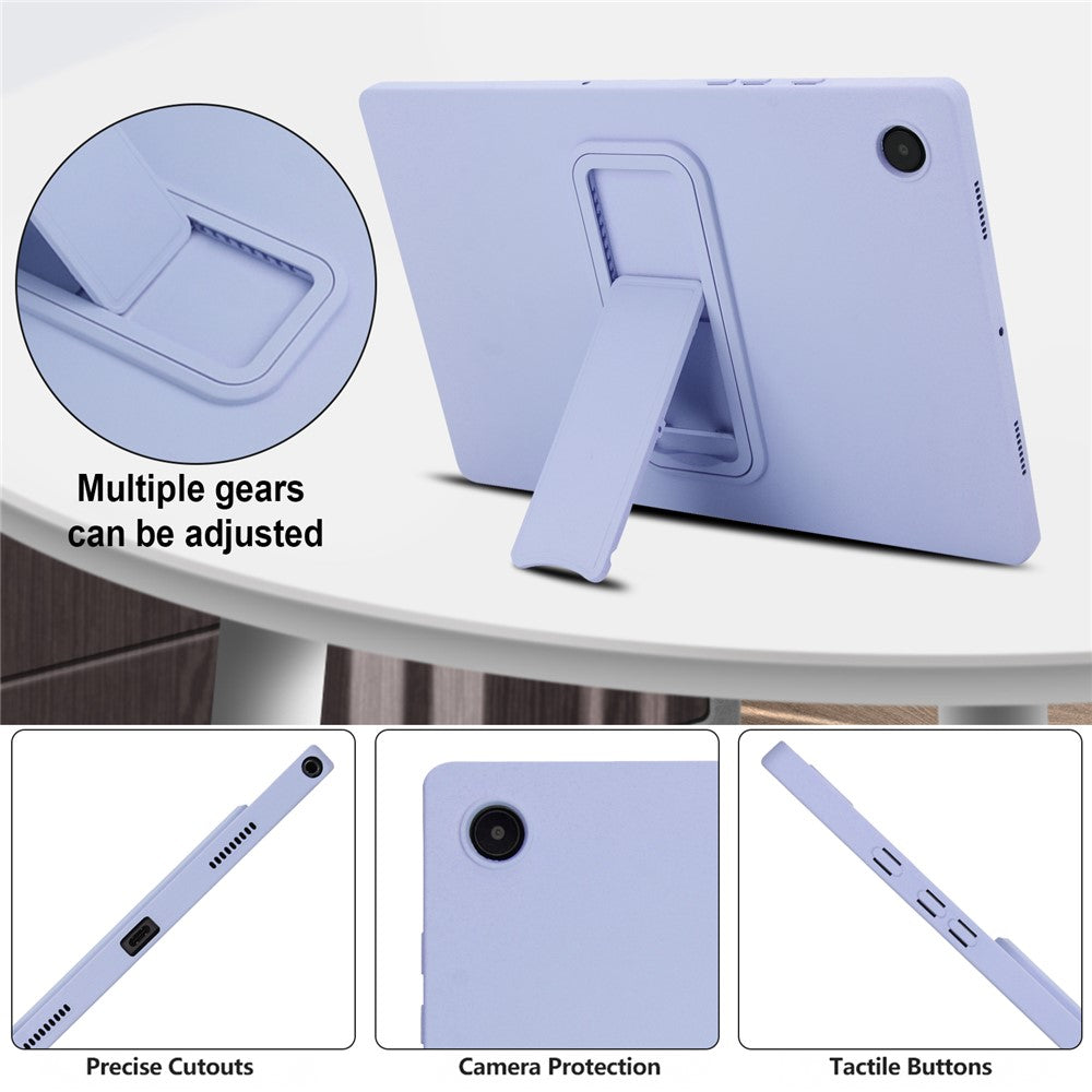 For-Samsung-Galaxy-Tab-A8-10.5-(2022)-/-(2021)-Case-TPU-+-PC-Skin-Friendly-Kickstand-Tablet-Cover-Light-Purple