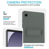 For-Samsung-Galaxy-Tab-A9-Case-TPU-+-PC-Skin-Friendly-Kickstand-Tablet-Cover-Grey