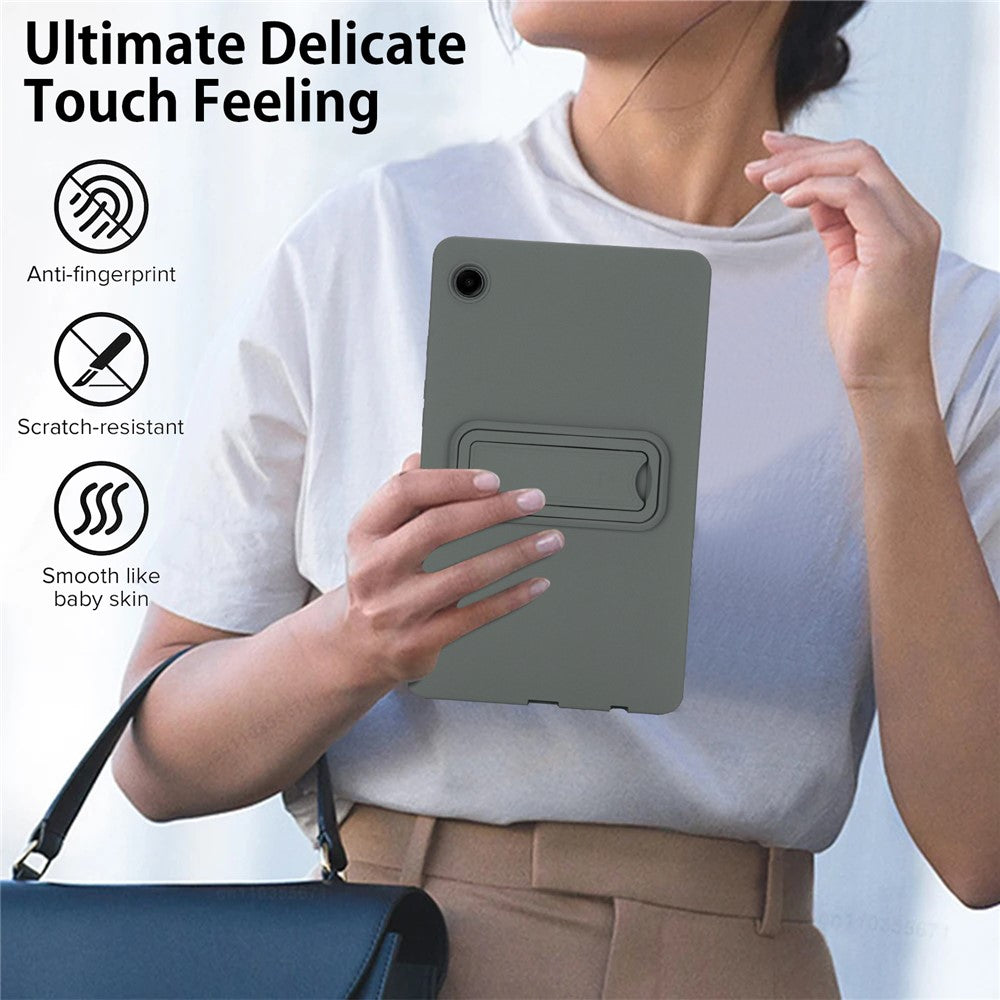 For-Samsung-Galaxy-Tab-A9-Case-TPU-+-PC-Skin-Friendly-Kickstand-Tablet-Cover-Grey