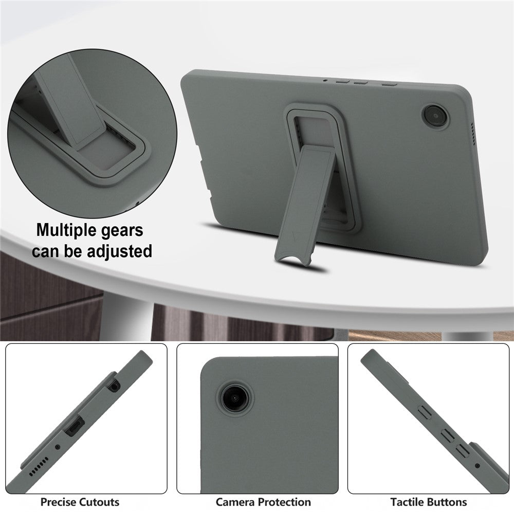 For-Samsung-Galaxy-Tab-A9-Case-TPU-+-PC-Skin-Friendly-Kickstand-Tablet-Cover-Grey