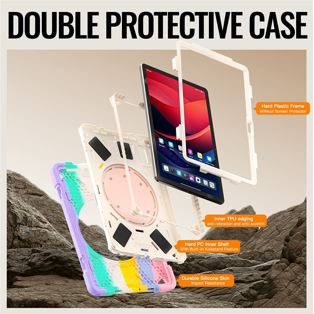 Kickstand-Case-for-Lenovo-Pad-11-2025-TB-335FC-/-2024-/-Tab-K11-Gen-2-TB336-/-K11-TB-330XU-/-P11-Gen-2-/-M11-TB-330FU-331FC-Tablet-Cover-Colorful-Pink