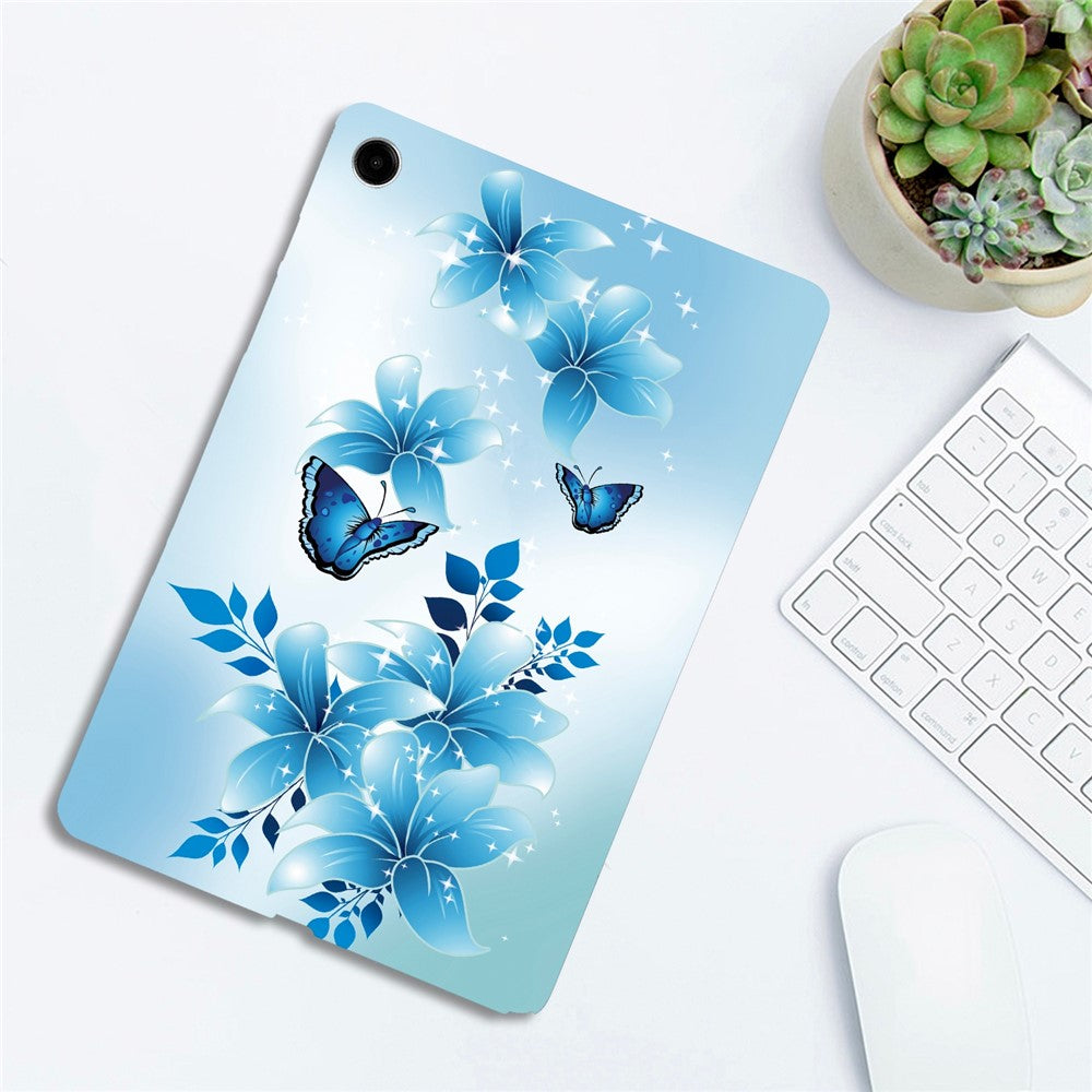 For-Samsung-Galaxy-Tab-A9+-Case-Pattern-Printing-Slim-Soft-TPU-Tablet-Cover-Blue-Butterfly
