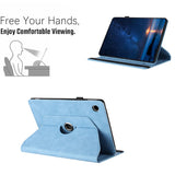 For-Samsung-Galaxy-Tab-A11+-/-A9+-Case-Rotating-Stand-Solid-Color-PU-Leather-Tablet-Cover-Sky-Blue
