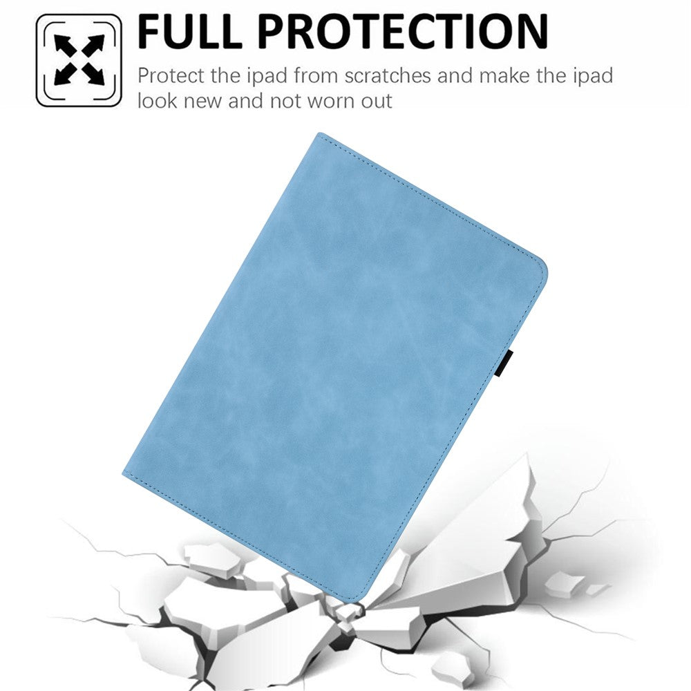 For-Samsung-Galaxy-Tab-A11+-/-A9+-Case-Rotating-Stand-Solid-Color-PU-Leather-Tablet-Cover-Sky-Blue