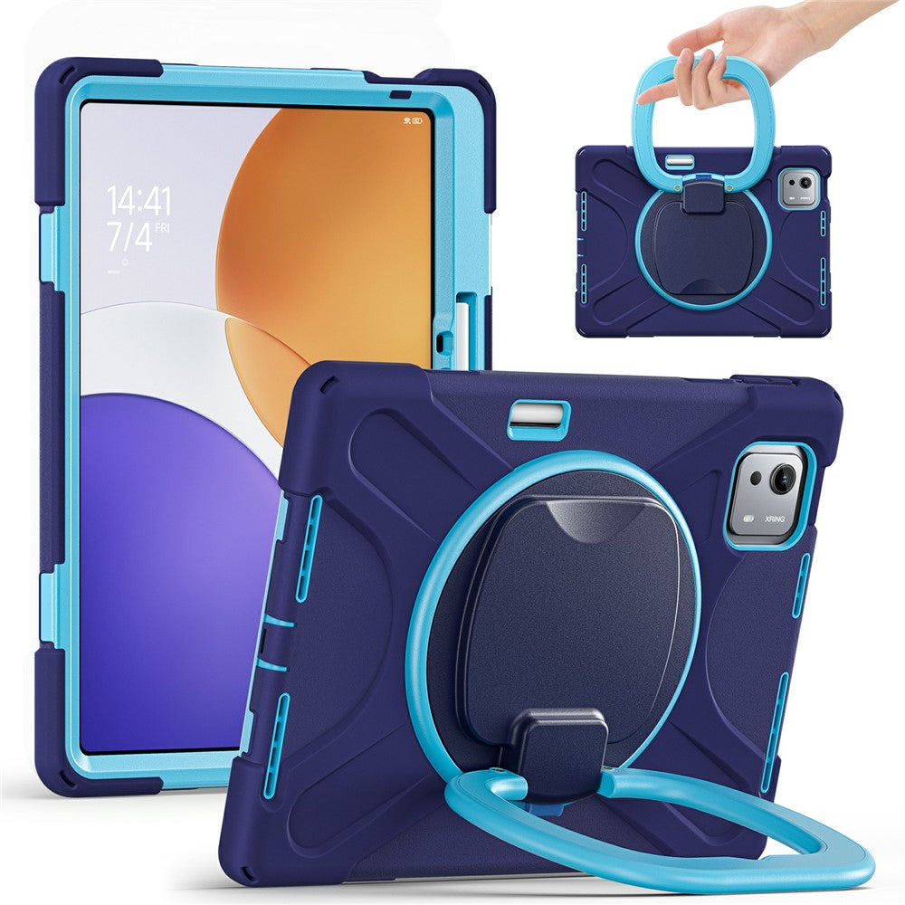 For-Xiaomi-Pad-7S-Pro-12.5-/-6S-Pro-12.4-Case-Kickstand-TPU-+-PC-+-Silicone-Tablet-Cover-Navy-Blue
