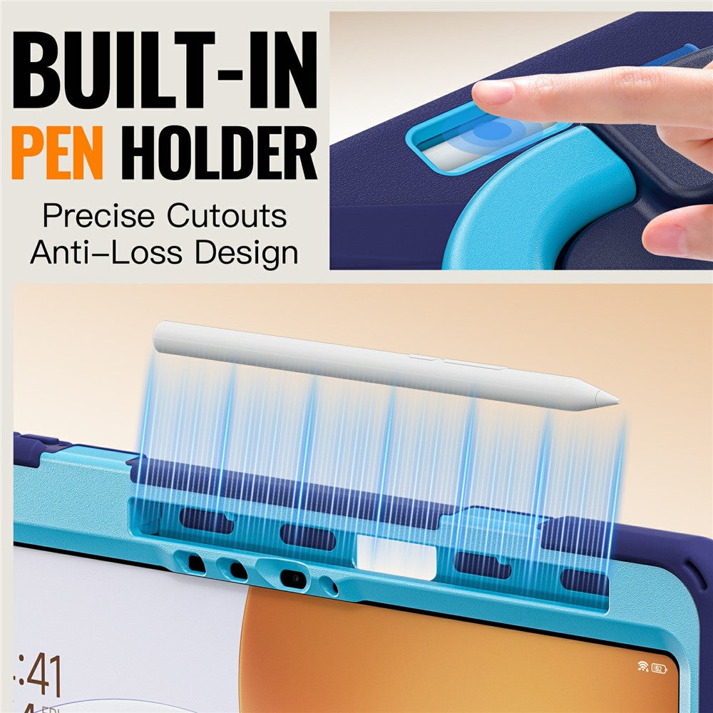 For-Xiaomi-Pad-7S-Pro-12.5-/-6S-Pro-12.4-Case-Kickstand-TPU-+-PC-+-Silicone-Tablet-Cover-Navy-Blue