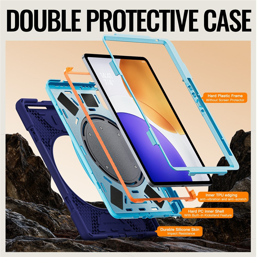 For-Xiaomi-Pad-7S-Pro-12.5-/-6S-Pro-12.4-Case-Kickstand-TPU-+-PC-+-Silicone-Tablet-Cover-Navy-Blue