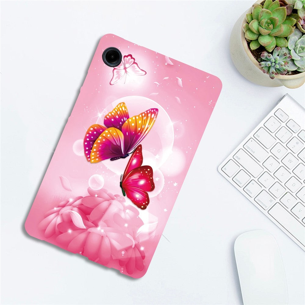For-Samsung-Galaxy-Tab-A11-/-A9-Case-Pattern-Printing-Slim-Soft-TPU-Tablet-Cover-Pink-Butterfly