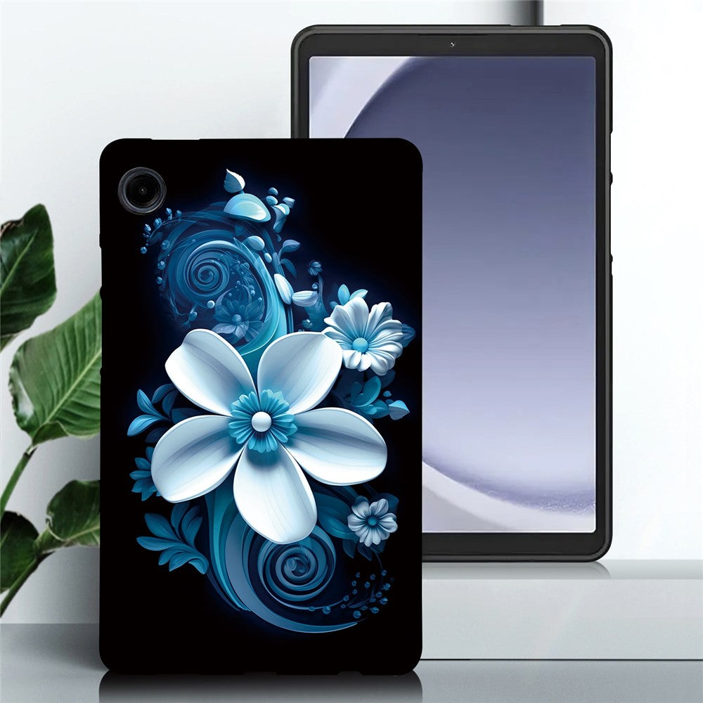 For-Samsung-Galaxy-Tab-A11-/-A9-Case-Pattern-Printing-Slim-Soft-TPU-Tablet-Cover-Black-Orchid