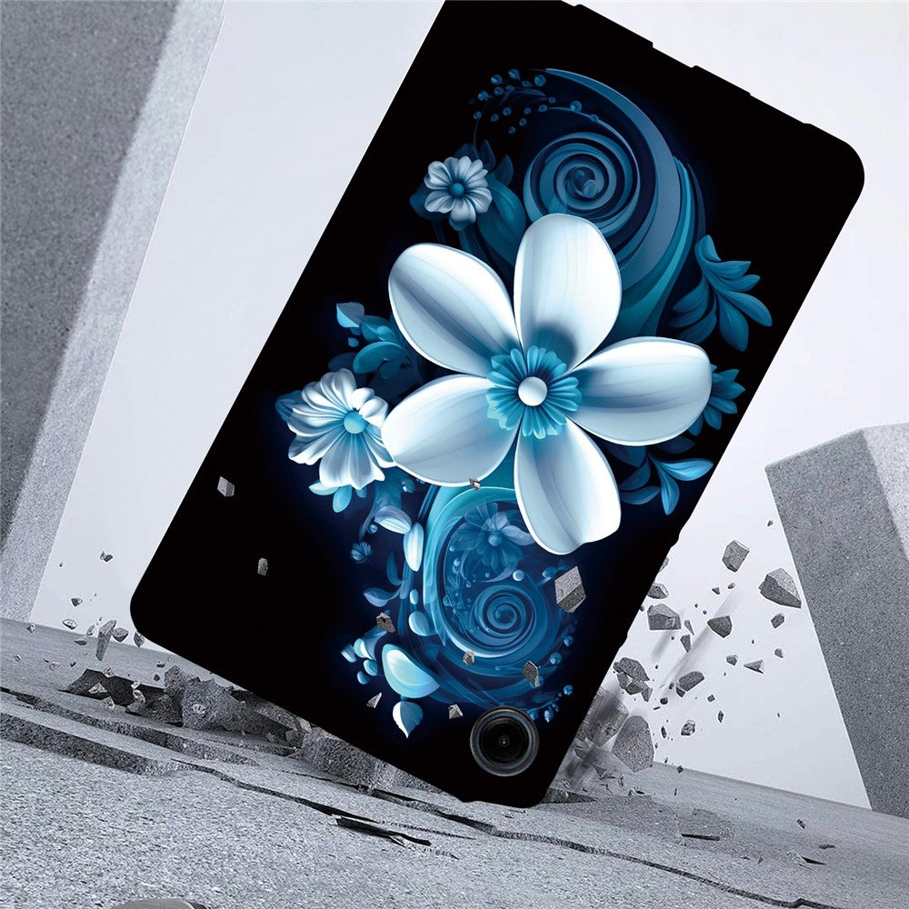 For-Samsung-Galaxy-Tab-A11-/-A9-Case-Pattern-Printing-Slim-Soft-TPU-Tablet-Cover-Black-Orchid