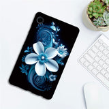 For-Samsung-Galaxy-Tab-A11-/-A9-Case-Pattern-Printing-Slim-Soft-TPU-Tablet-Cover-Black-Orchid
