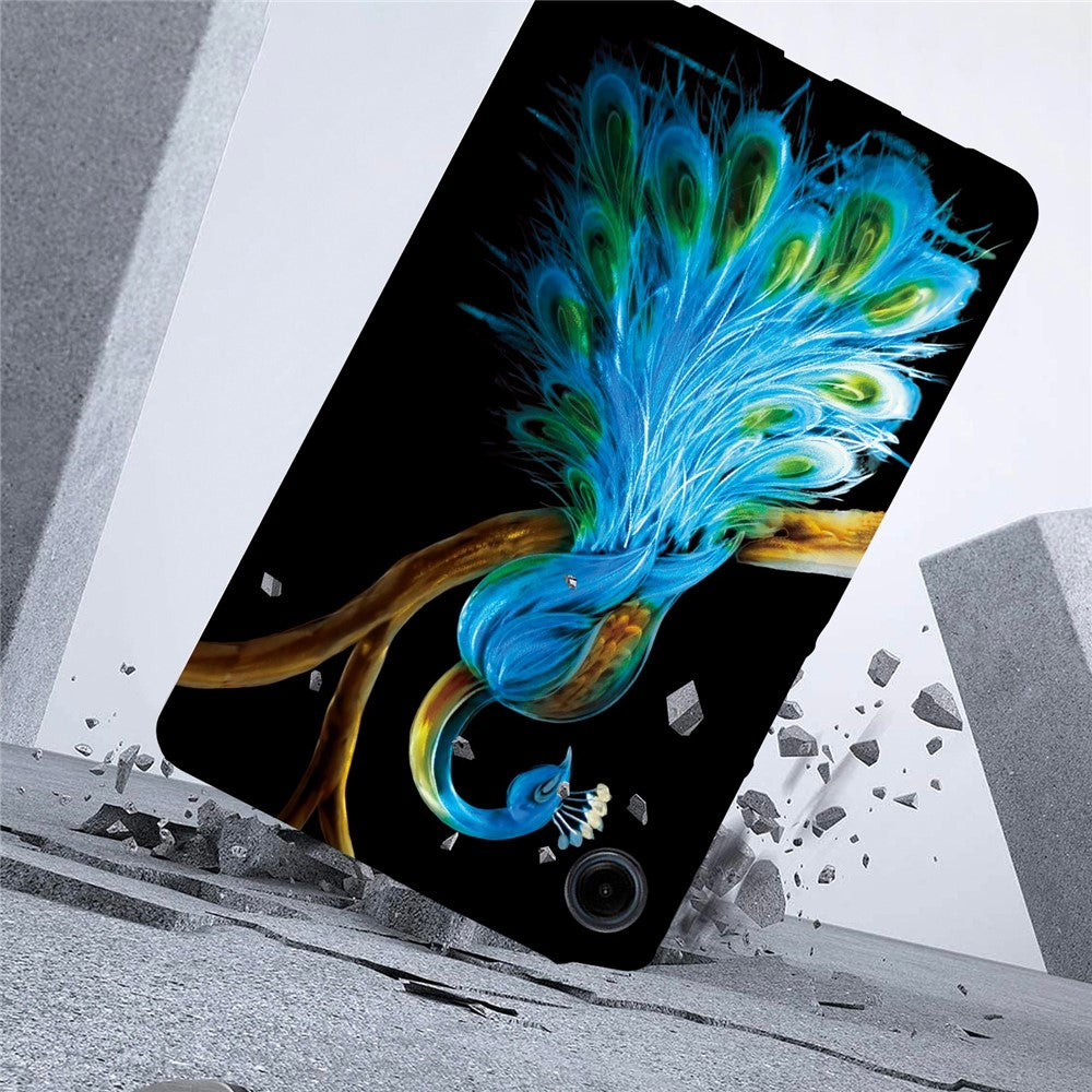 For-Samsung-Galaxy-Tab-A11-/-A9-Case-Pattern-Printing-Slim-Soft-TPU-Tablet-Cover-Peacock