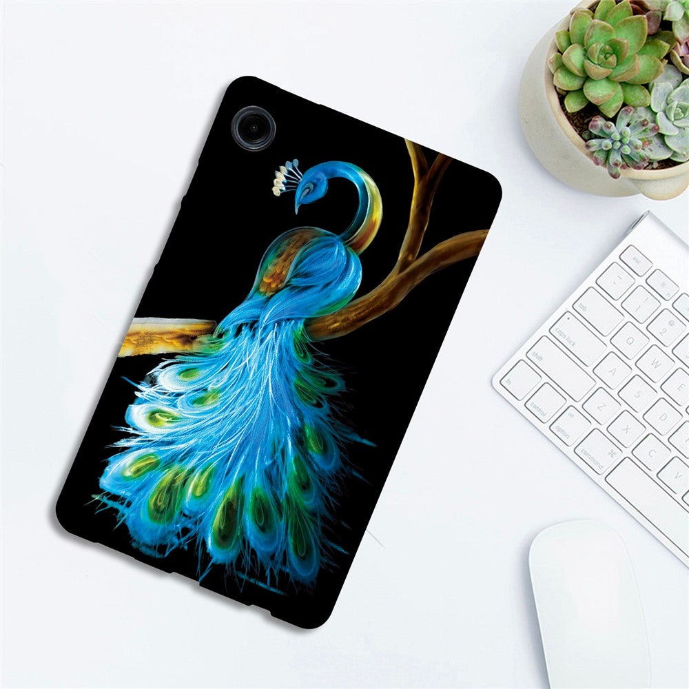 For-Samsung-Galaxy-Tab-A11-/-A9-Case-Pattern-Printing-Slim-Soft-TPU-Tablet-Cover-Peacock