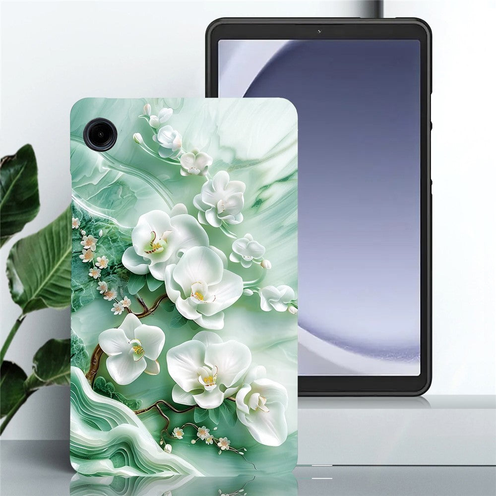 For-Samsung-Galaxy-Tab-A11-/-A9-Case-Pattern-Printing-Slim-Soft-TPU-Tablet-Cover-Jade-Flower
