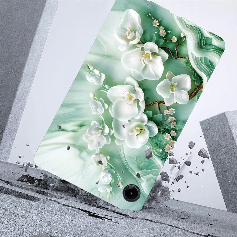 For-Samsung-Galaxy-Tab-A11-/-A9-Case-Pattern-Printing-Slim-Soft-TPU-Tablet-Cover-Jade-Flower