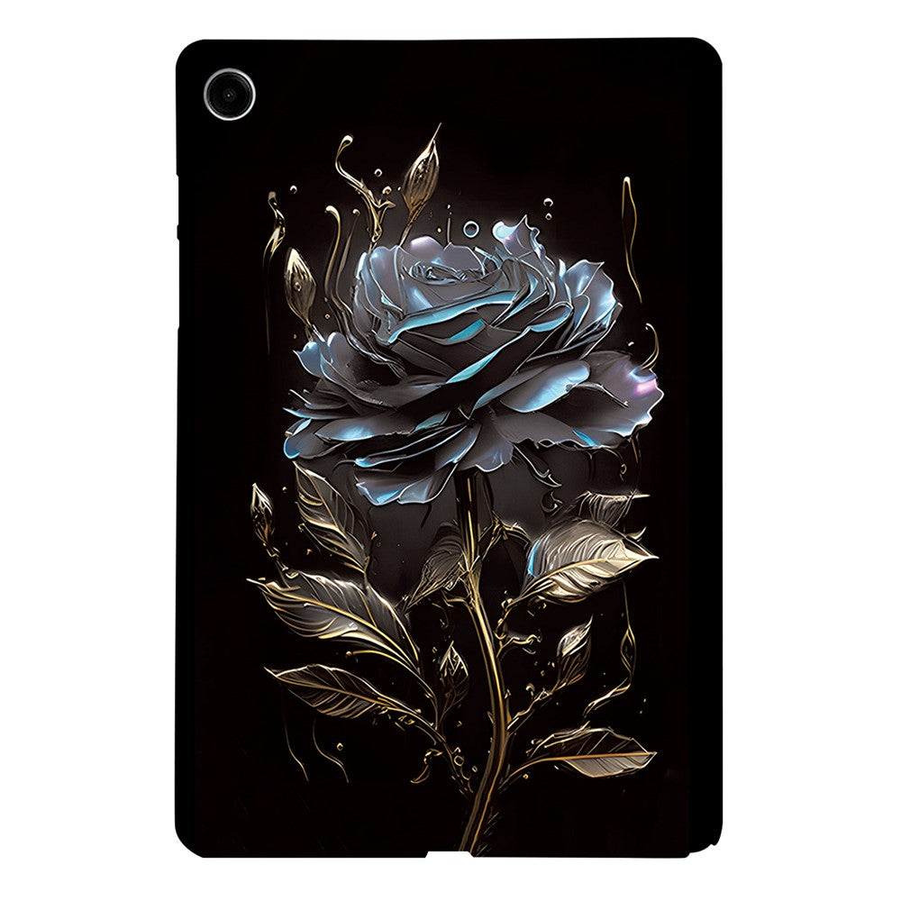 For-Samsung-Galaxy-Tab-A11+-TPU-Case-Pattern-Printing-Slim-Tablet-Protective-Cover-Black-Rose
