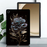 For-Samsung-Galaxy-Tab-A11+-TPU-Case-Pattern-Printing-Slim-Tablet-Protective-Cover-Black-Rose