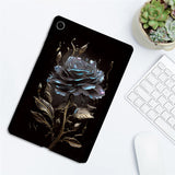 For-Samsung-Galaxy-Tab-A11+-TPU-Case-Pattern-Printing-Slim-Tablet-Protective-Cover-Black-Rose