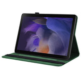 For-Samsung-Galaxy-Tab-A11-/-A9-Case-Butterfly-Flower-Imprint-PU-Leather-Tablet-Cover-with-Card-Slots-Green