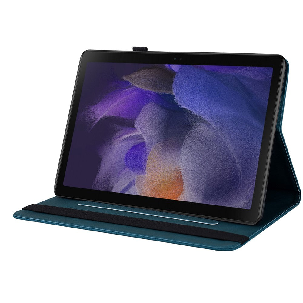 For-Samsung-Galaxy-Tab-A11-/-A9-Case-Butterfly-Flower-Imprint-PU-Leather-Tablet-Cover-with-Card-Slots-Blue