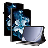 For-Samsung-Galaxy-Tab-A11-/-A9-Leather-Case-Pattern-Printed-Stand-Tablet-Cover-with-Card-Slots-Black-Orchid