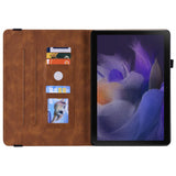 For-Samsung-Galaxy-Tab-A11+-Case-Butterfly-Flower-Imprint-PU-Leather-Tablet-Cover-with-Card-Slots-Brown
