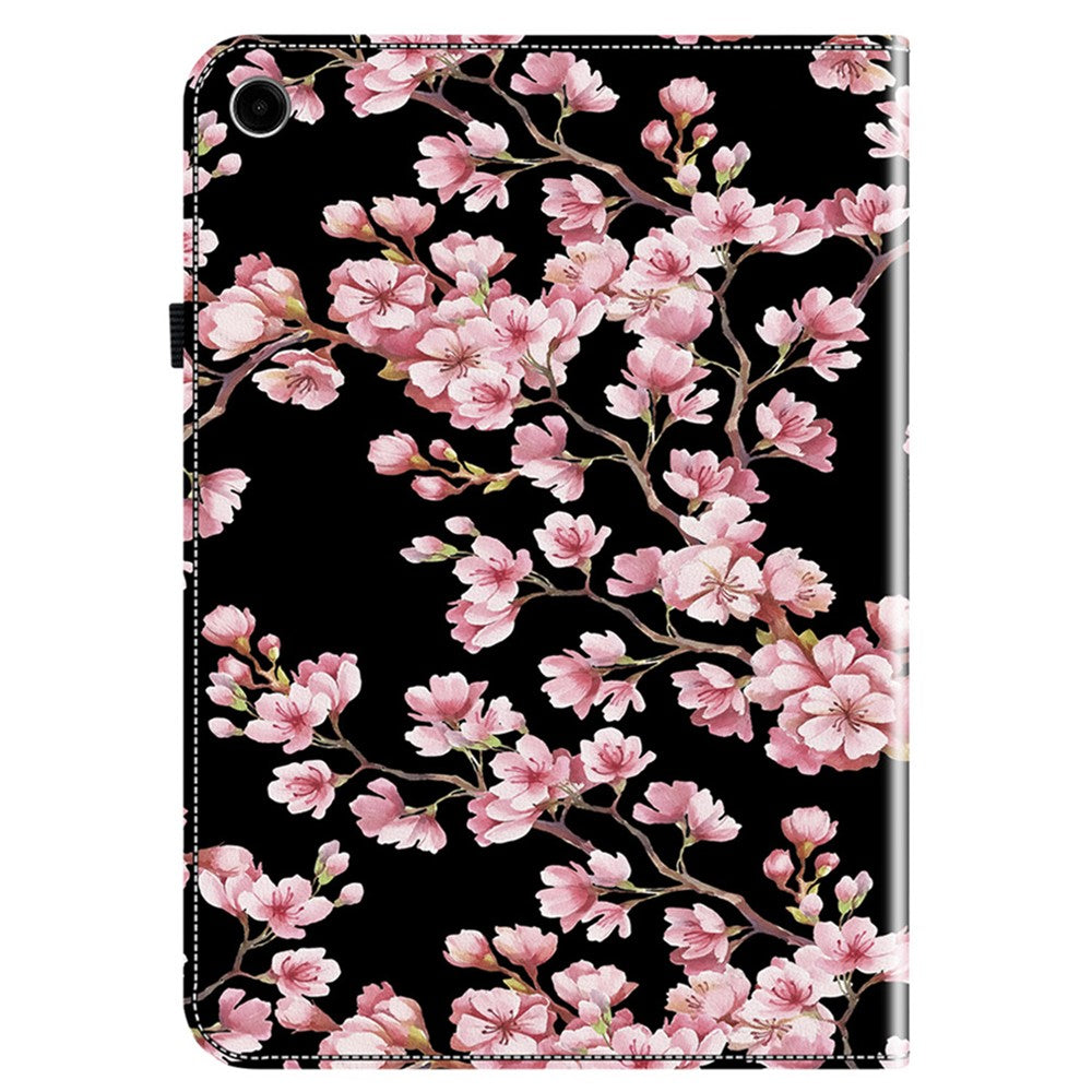 For-Samsung-Galaxy-Tab-A11+-Leather-Case-Pattern-Printed-Stand-Tablet-Cover-with-Card-Slots-Plum-Blossom