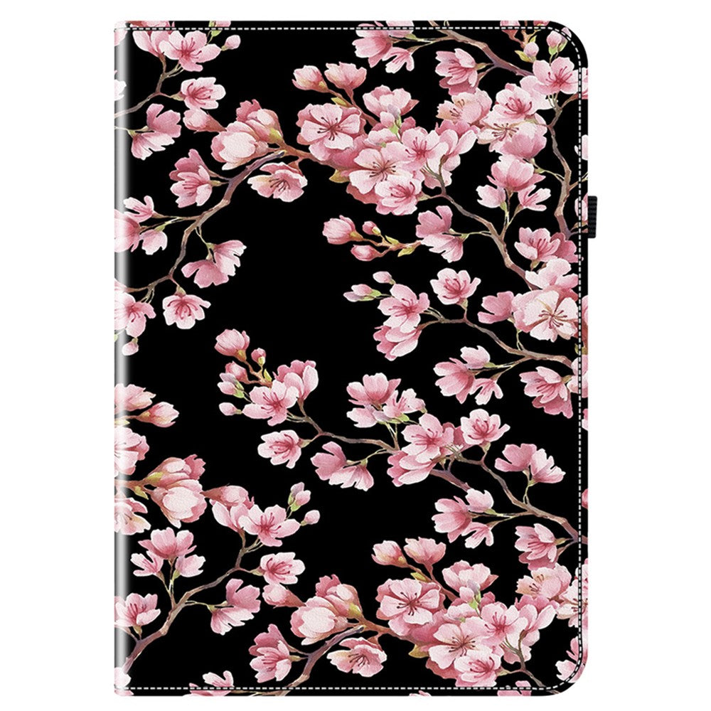 For-Samsung-Galaxy-Tab-A11+-Leather-Case-Pattern-Printed-Stand-Tablet-Cover-with-Card-Slots-Plum-Blossom