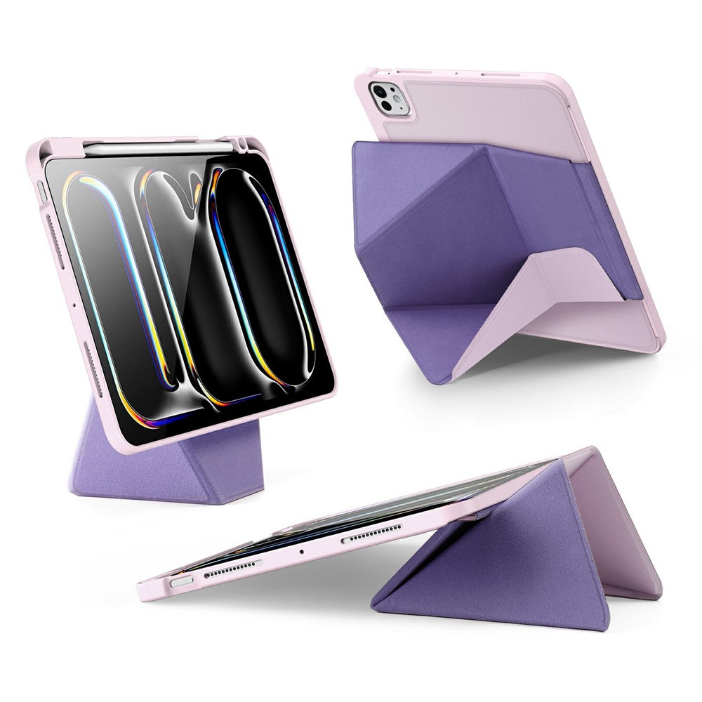 DUX-DUCIS-Vers-Series-For-iPad-Pro-11-(2024)-Tablet-Case-Multi-function-Folding-Stand-Leather-Cover-Pink