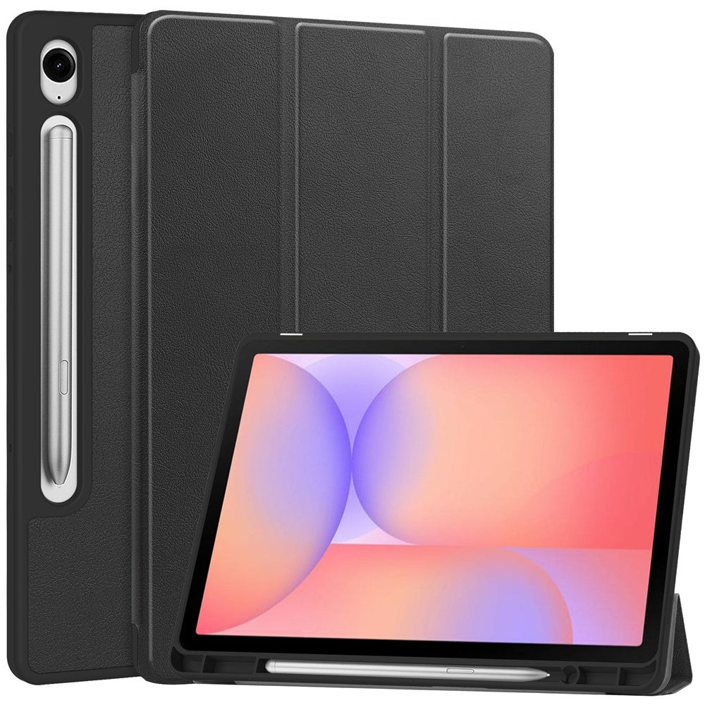 For-Samsung-Galaxy-Tab-S10-Lite-Stand-Case-Shock-Absorbent-Leather-Tablet-Cover-with-Pen-Slot-Black