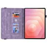 For-Samsung-Galaxy-Tab-S11-Case-Butterfly-Flower-Imprint-PU-Leather-Tablet-Cover-with-Card-Slots-Purple