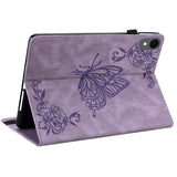 For-Samsung-Galaxy-Tab-S11-Case-Butterfly-Flower-Imprint-PU-Leather-Tablet-Cover-with-Card-Slots-Purple