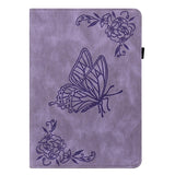 For-Samsung-Galaxy-Tab-S11-Case-Butterfly-Flower-Imprint-PU-Leather-Tablet-Cover-with-Card-Slots-Purple