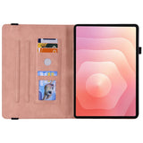 For-Samsung-Galaxy-Tab-S11-Case-Butterfly-Flower-Imprint-PU-Leather-Tablet-Cover-with-Card-Slots-Pink