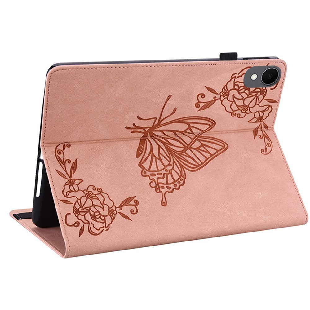 For-Samsung-Galaxy-Tab-S11-Case-Butterfly-Flower-Imprint-PU-Leather-Tablet-Cover-with-Card-Slots-Pink