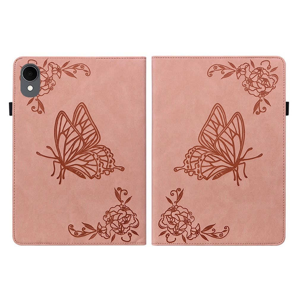 For-Samsung-Galaxy-Tab-S11-Case-Butterfly-Flower-Imprint-PU-Leather-Tablet-Cover-with-Card-Slots-Pink