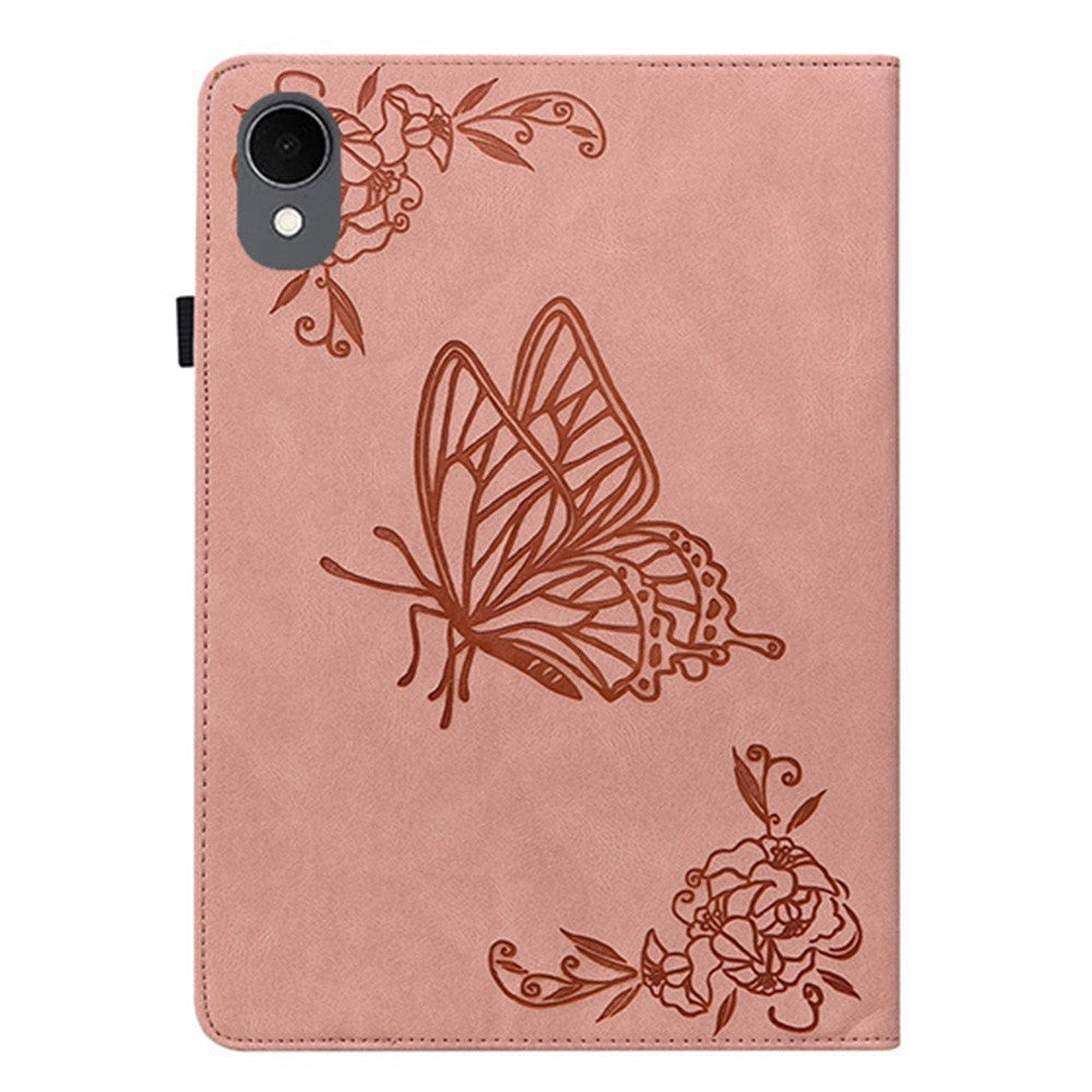 For-Samsung-Galaxy-Tab-S11-Case-Butterfly-Flower-Imprint-PU-Leather-Tablet-Cover-with-Card-Slots-Pink