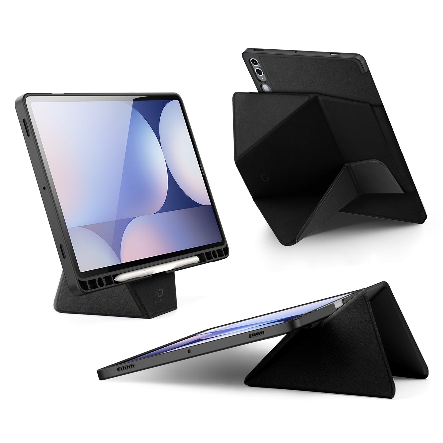For-Samsung-Galaxy-Tab-S9+-/-Galaxy-Tab-S9-FE+-/-Galaxy-Tab-S10+-Tablet-Case-DUX-DUCIS-Vers-Series-Multi-function-Folding-Stand-Leather-Cover-Black