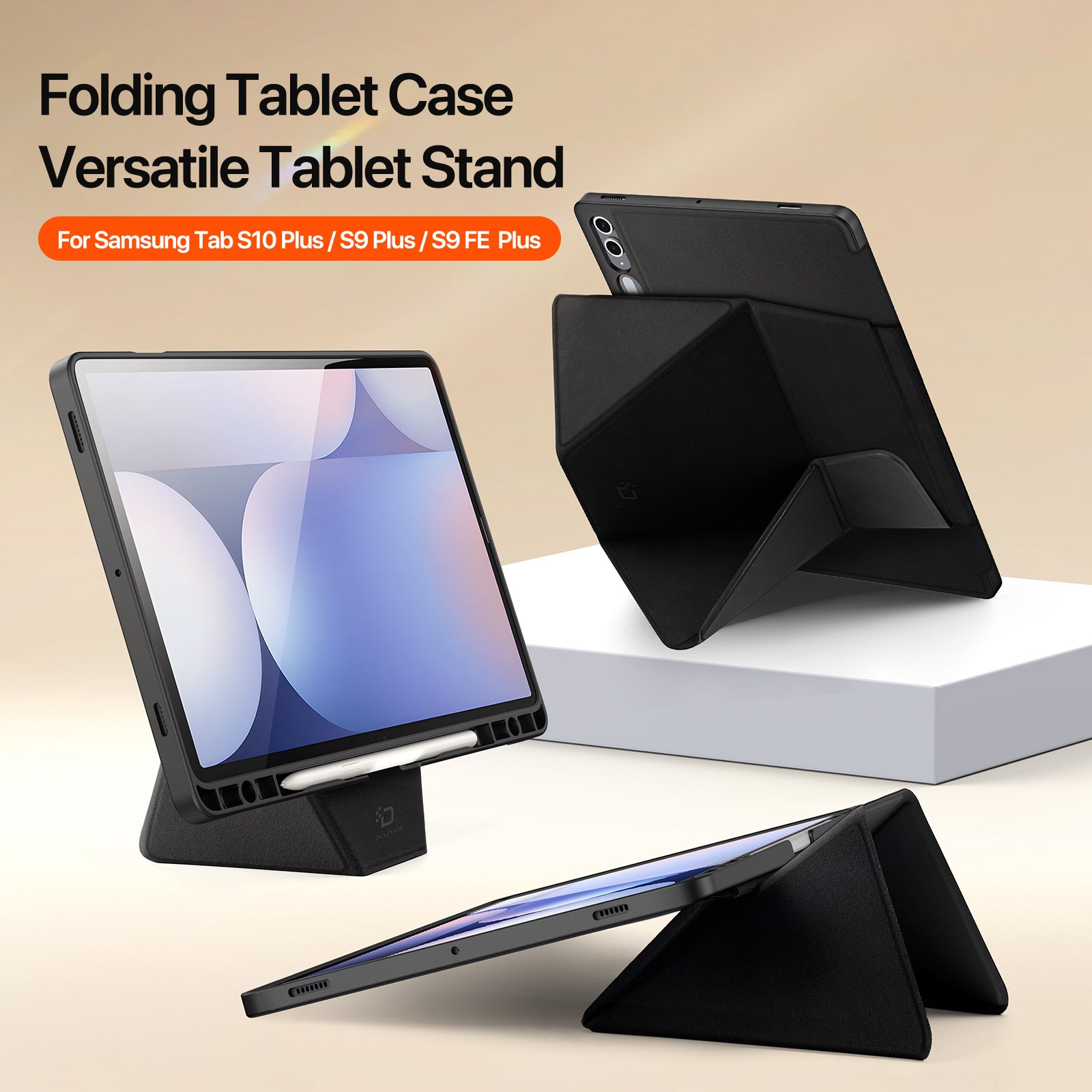 For-Samsung-Galaxy-Tab-S9+-/-Galaxy-Tab-S9-FE+-/-Galaxy-Tab-S10+-Tablet-Case-DUX-DUCIS-Vers-Series-Multi-function-Folding-Stand-Leather-Cover-Black