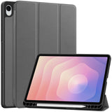 For-Samsung-Galaxy-Tab-S11-Stand-Case-Shock-Absorbent-Leather-Tablet-Cover-with-Pen-Slot-Grey