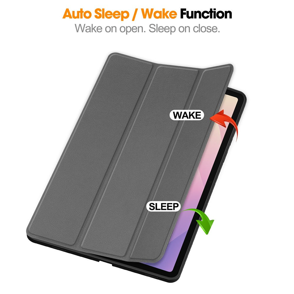 For-Samsung-Galaxy-Tab-S11-Stand-Case-Shock-Absorbent-Leather-Tablet-Cover-with-Pen-Slot-Grey