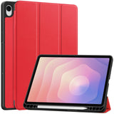 For-Samsung-Galaxy-Tab-S11-Stand-Case-Shock-Absorbent-Leather-Tablet-Cover-with-Pen-Slot-Red