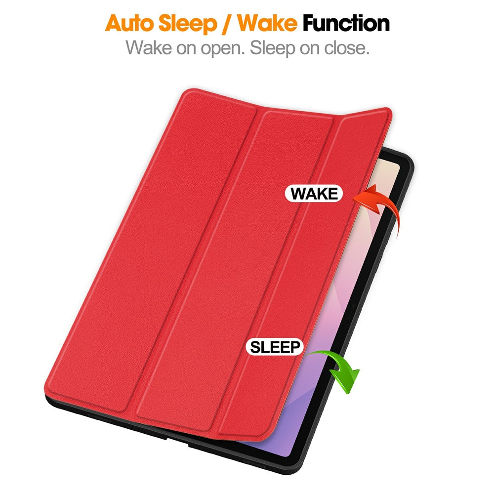 For-Samsung-Galaxy-Tab-S11-Stand-Case-Shock-Absorbent-Leather-Tablet-Cover-with-Pen-Slot-Red