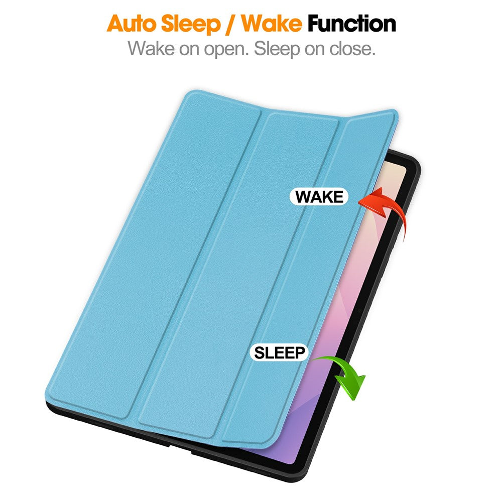 For-Samsung-Galaxy-Tab-S11-Stand-Case-Shock-Absorbent-Leather-Tablet-Cover-with-Pen-Slot-Sky-Blue