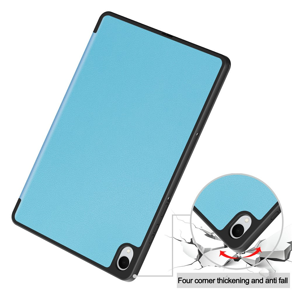 For-Samsung-Galaxy-Tab-S11-Stand-Case-Shock-Absorbent-Leather-Tablet-Cover-with-Pen-Slot-Sky-Blue