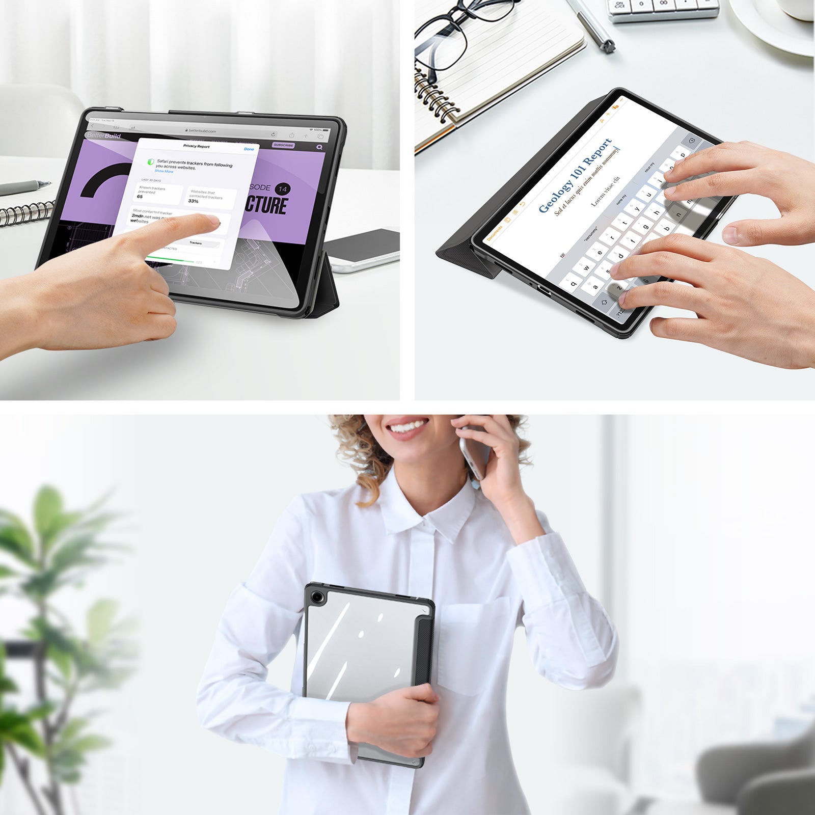 For-Samsung-Galaxy-Tab-A9+-/-Galaxy-Tab-A11+-Case-DUX-DUCIS-TOBY-Series-Tri-fold-Stand-PU-Leather-Tablet-Cover-Black