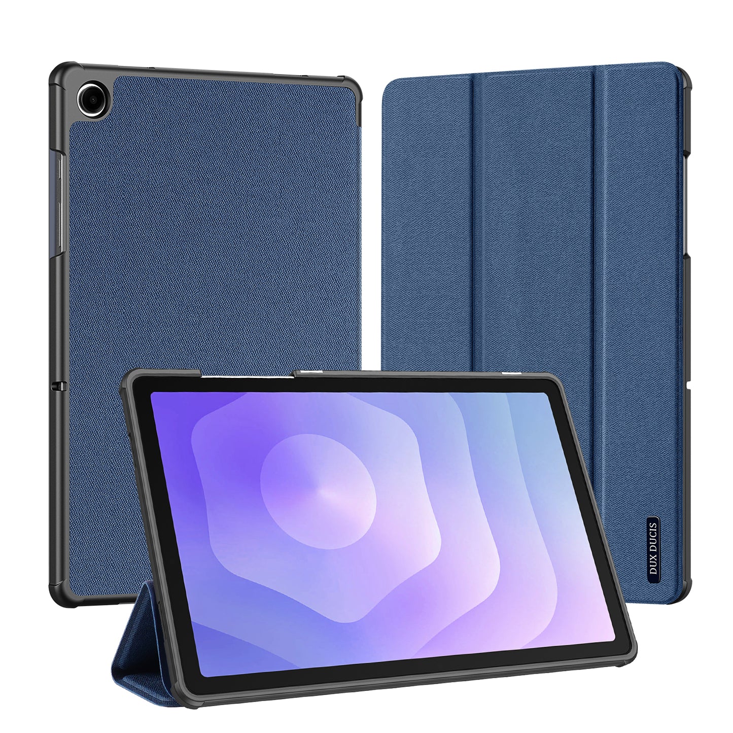 For-Samsung-Galaxy-Tab-A9+-/-Galaxy-Tab-A11+-Case-DUX-DUCIS-Domo-Series-Tri-fold-Stand-PU-Leather-Tablet-Cover-Blue