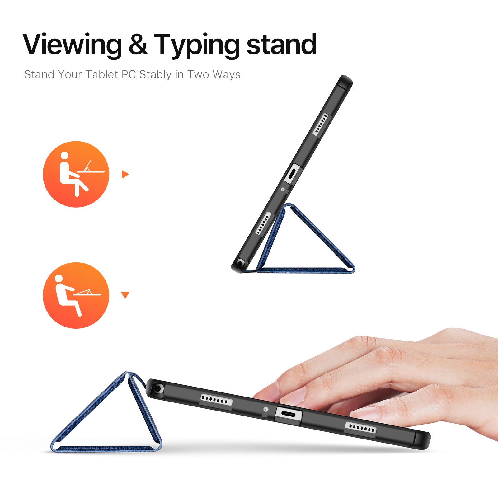 For-Samsung-Galaxy-Tab-A9+-/-Galaxy-Tab-A11+-Case-DUX-DUCIS-Domo-Series-Tri-fold-Stand-PU-Leather-Tablet-Cover-Blue